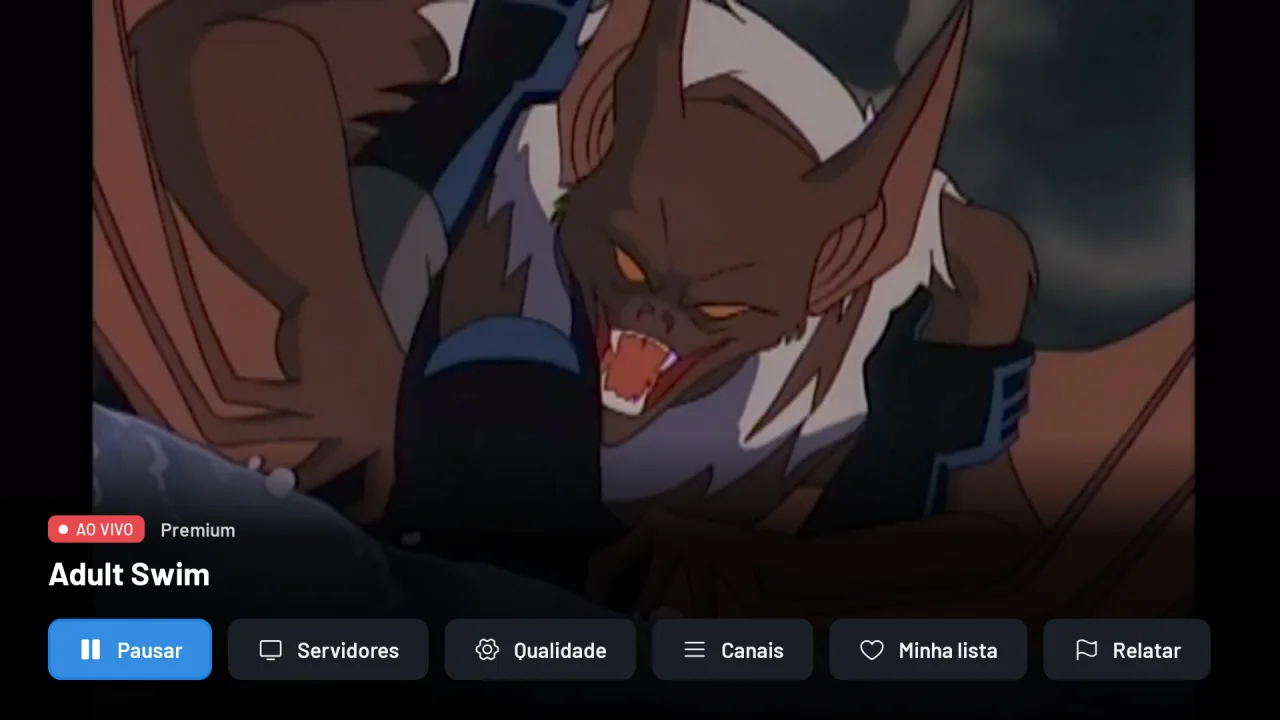 Player na TV com controles